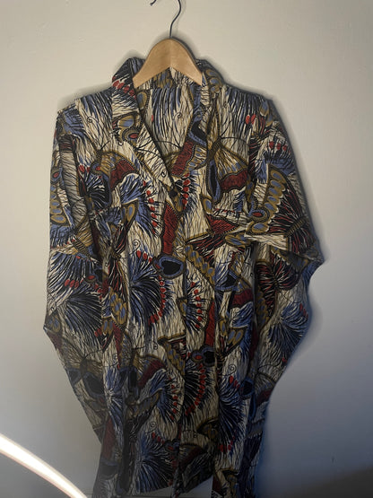 Midi Hemd Kleid Multicolor