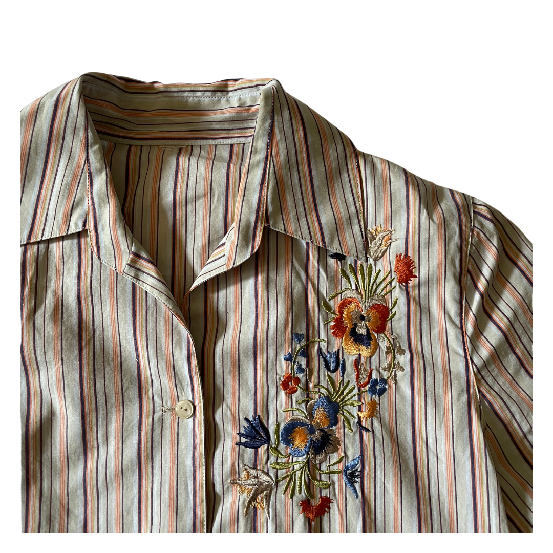 Vintage Hemd Bestickt