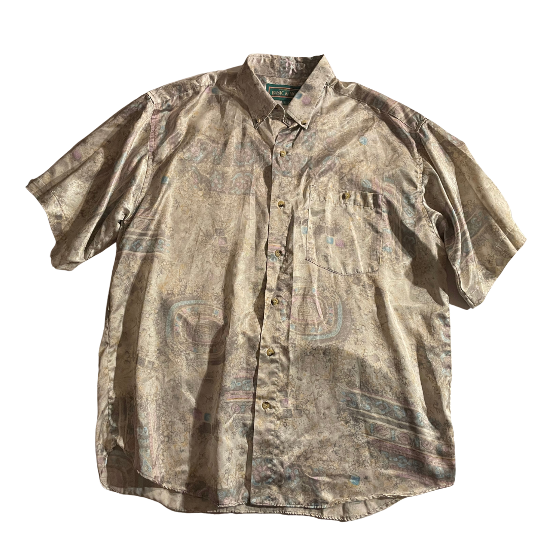 Vintage Hemd Creme mit Muster