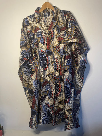 Midi Hemd Kleid Multicolor