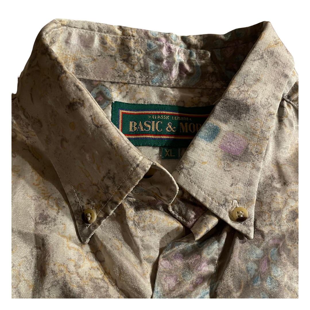 Vintage Hemd Creme mit Muster