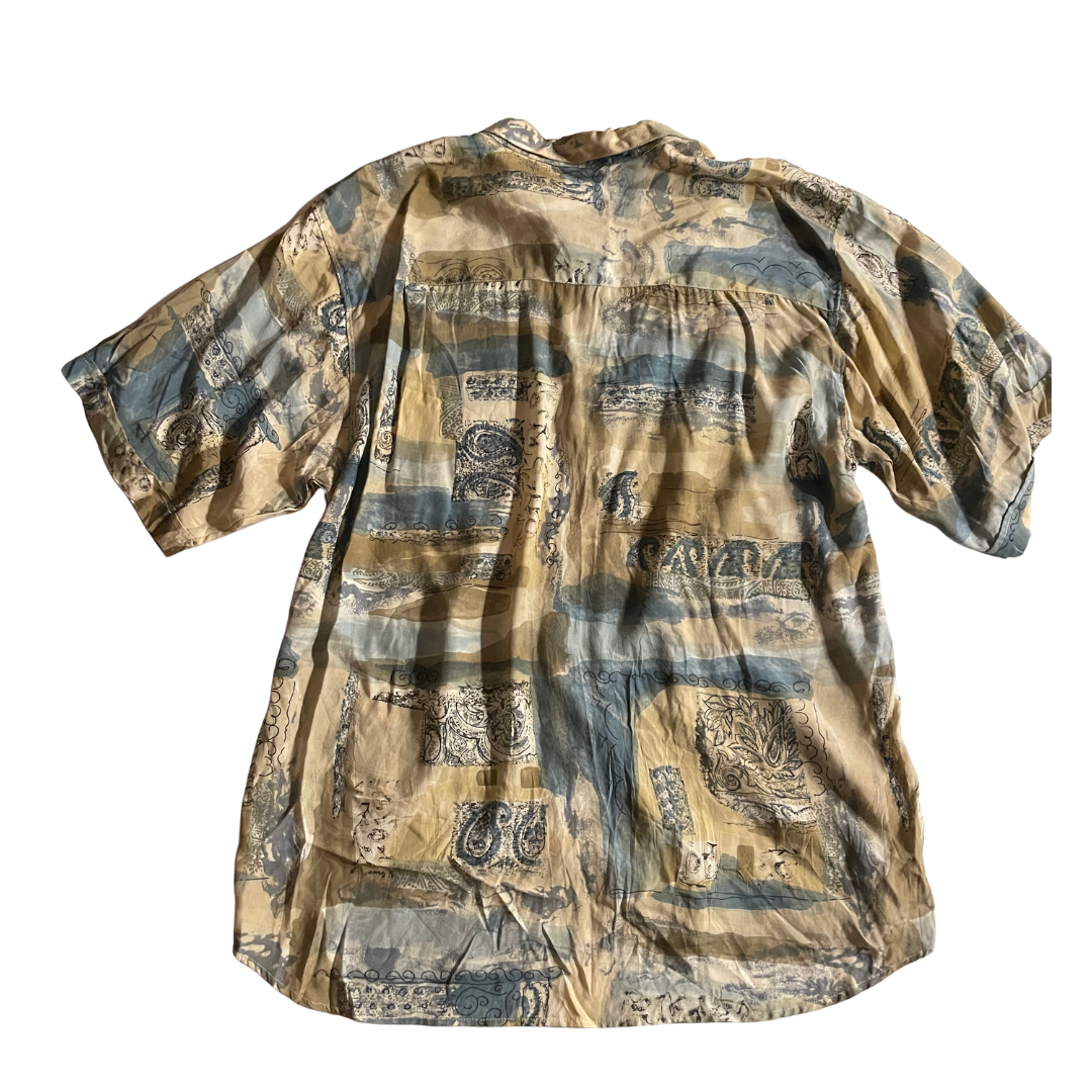 Vintage Hemd Beige mit Design