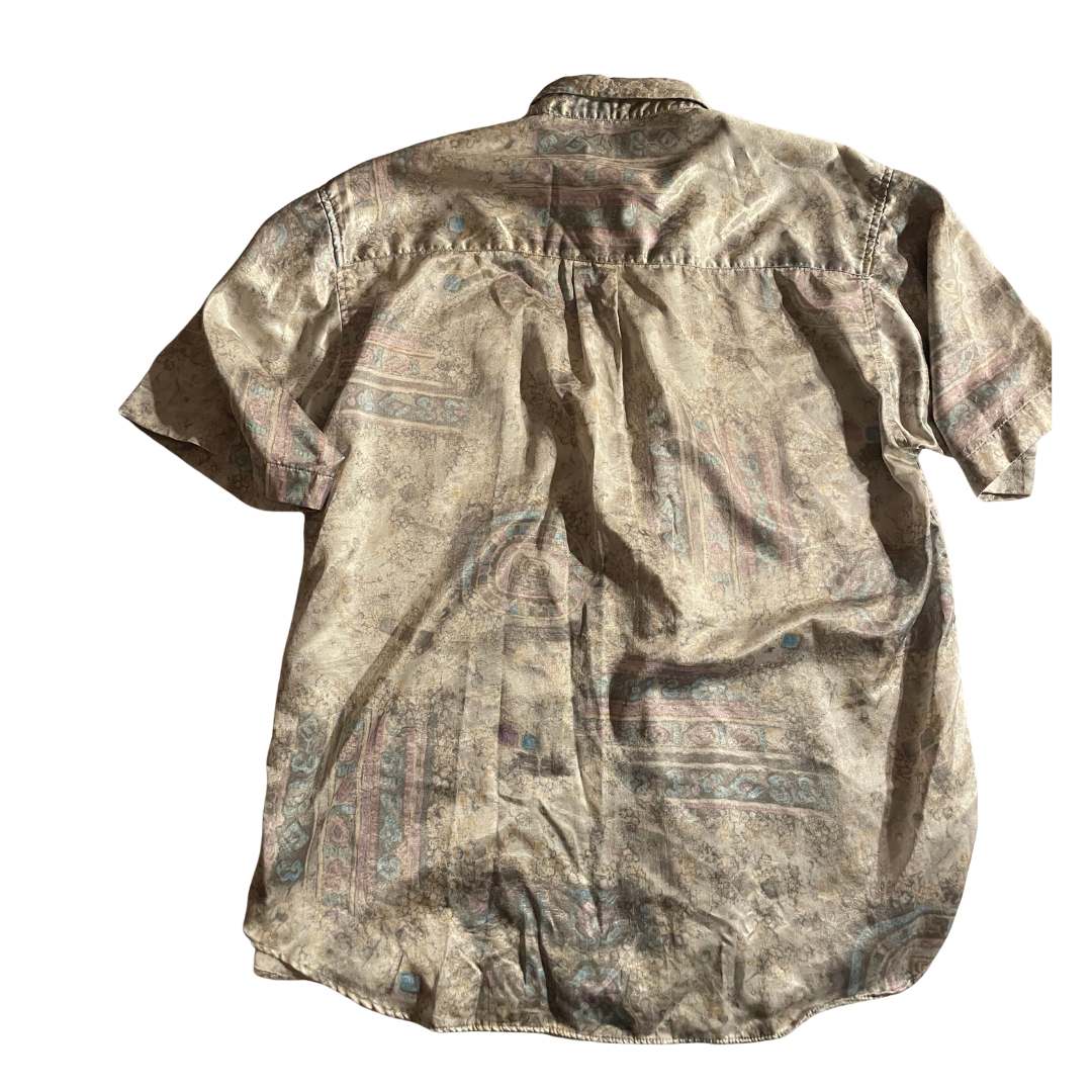 Vintage Hemd Creme mit Muster