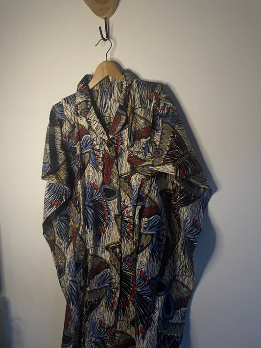 Midi Hemd Kleid Multicolor