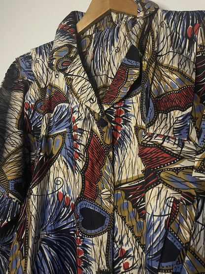 Midi Hemd Kleid Multicolor